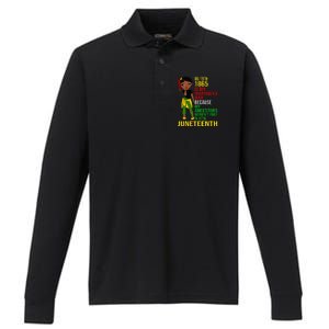 1865 Juneteenth Is My Independence Day Black Melanin Performance Long Sleeve Polo