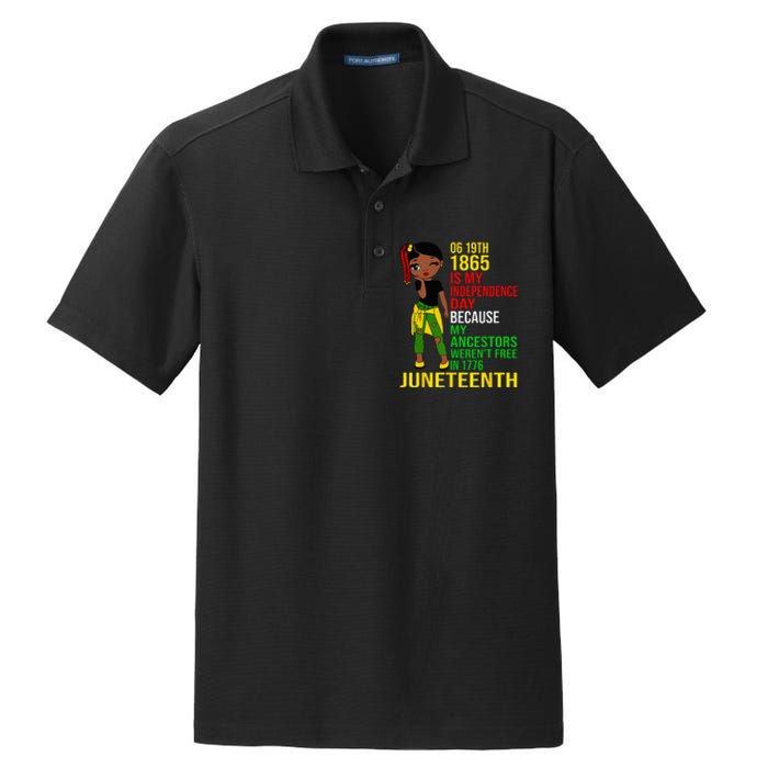 1865 Juneteenth Is My Independence Day Black Melanin Dry Zone Grid Polo