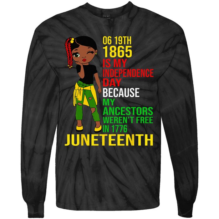 1865 Juneteenth Is My Independence Day Black Melanin Tie-Dye Long Sleeve Shirt