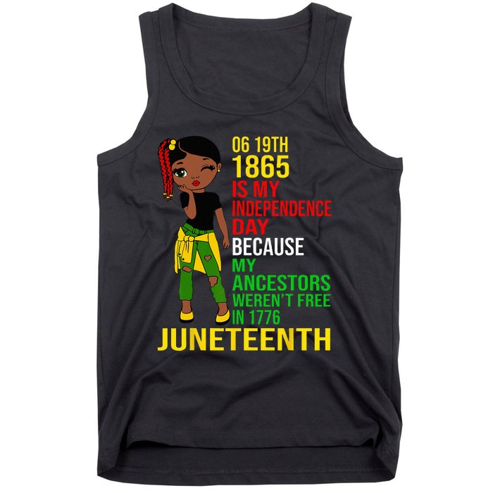 1865 Juneteenth Is My Independence Day Black Melanin Tank Top