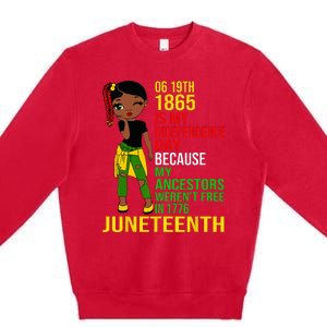 1865 Juneteenth Is My Independence Day Black Melanin Premium Crewneck Sweatshirt