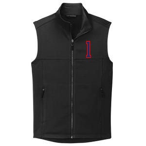 1 Jersey Number Red Blue Sports Birthday Lucky Number Collective Smooth Fleece Vest