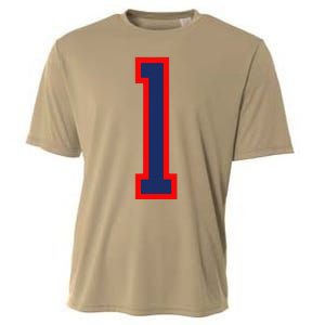 1 Jersey Number Red Blue Sports Birthday Lucky Number Cooling Performance Crew T-Shirt