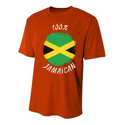 100 Jamaican Proud Jamaican Flag Jamaica Performance Sprint T-Shirt