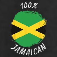 100 Jamaican Proud Jamaican Flag Jamaica 7 Panel Mesh Trucker Snapback Hat