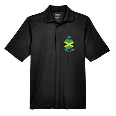 100 Jamaican Proud Jamaican Flag Jamaica Men's Origin Performance Piqué Polo