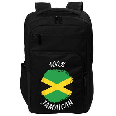100 Jamaican Proud Jamaican Flag Jamaica Impact Tech Backpack