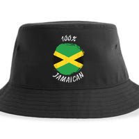100 Jamaican Proud Jamaican Flag Jamaica Sustainable Bucket Hat
