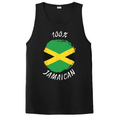 100 Jamaican Proud Jamaican Flag Jamaica PosiCharge Competitor Tank