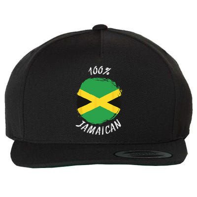 100 Jamaican Proud Jamaican Flag Jamaica Wool Snapback Cap