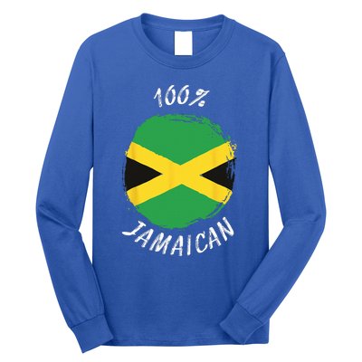 100 Jamaican Proud Jamaican Flag Jamaica Long Sleeve Shirt