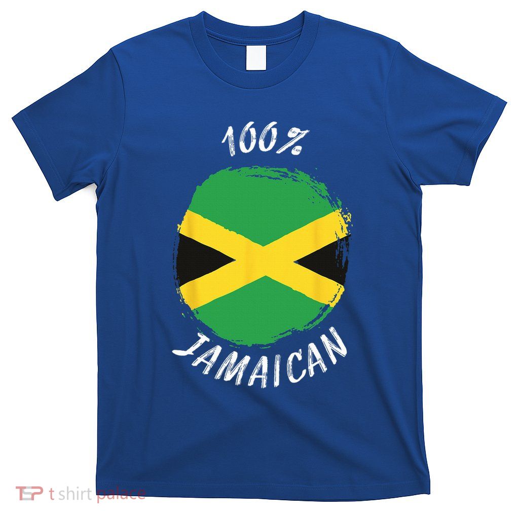 100 Jamaican Proud Jamaican Flag Jamaica T-Shirt