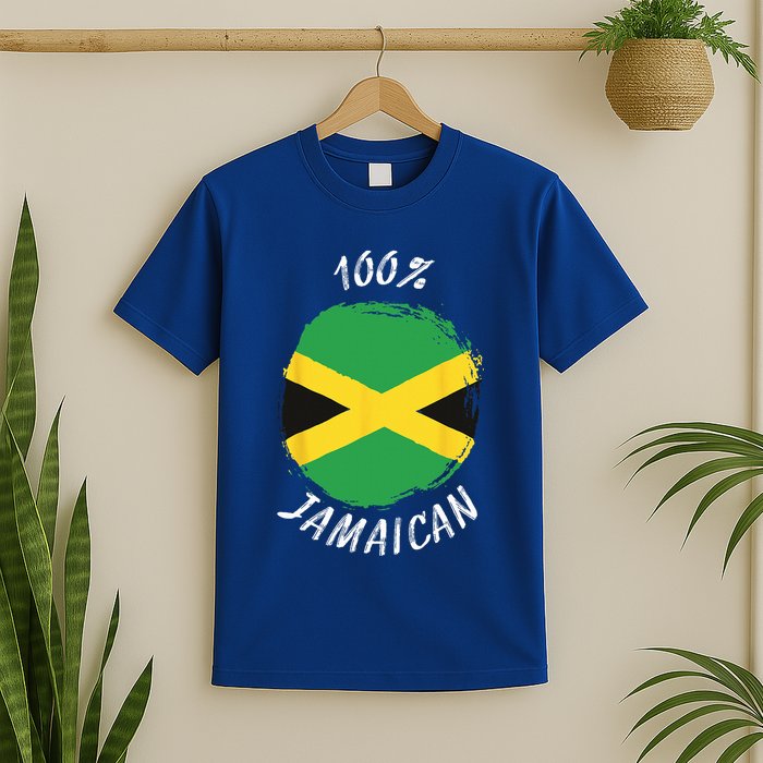 100 Jamaican Proud Jamaican Flag Jamaica T-Shirt
