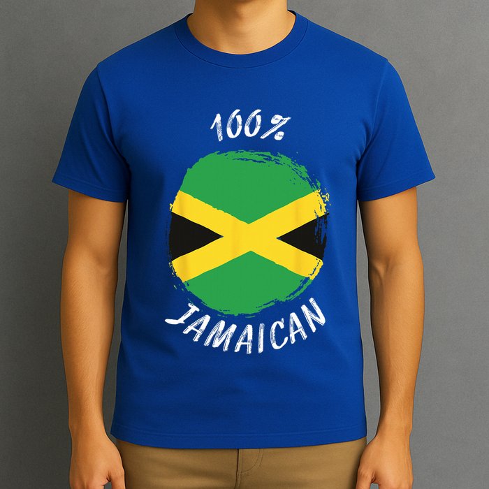 100 Jamaican Proud Jamaican Flag Jamaica T-Shirt