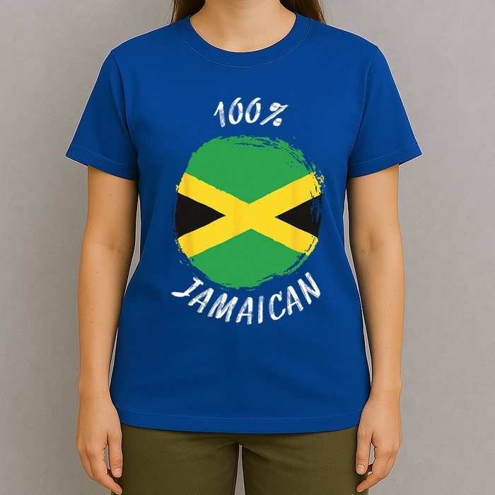 100 Jamaican Proud Jamaican Flag Jamaica T-Shirt