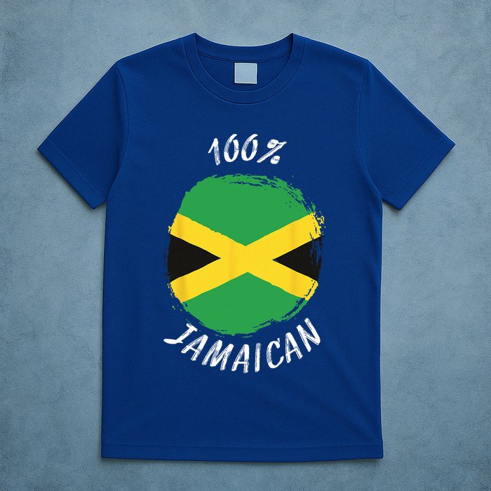 100 Jamaican Proud Jamaican Flag Jamaica T-Shirt