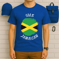 100 Jamaican Proud Jamaican Flag Jamaica T-Shirt