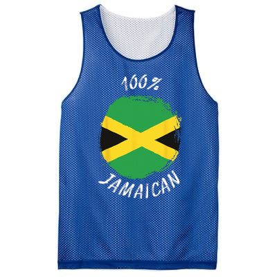 100 Jamaican Proud Jamaican Flag Jamaica Mesh Reversible Basketball Jersey Tank