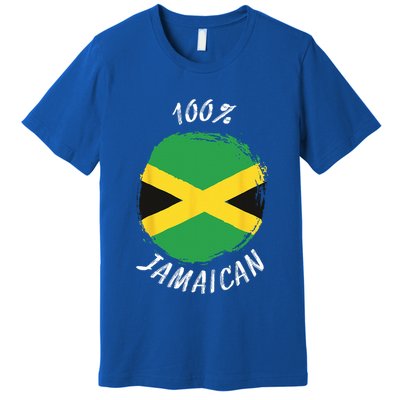 100 Jamaican Proud Jamaican Flag Jamaica Premium T-Shirt