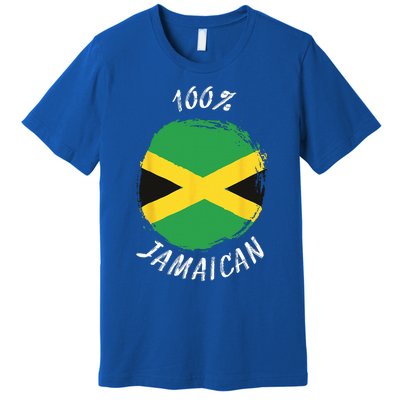 100 Jamaican Proud Jamaican Flag Jamaica Premium T-Shirt