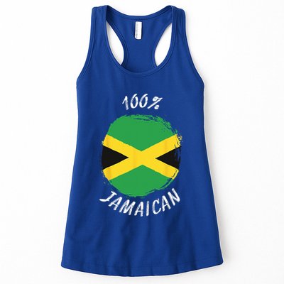 100 Jamaican Proud Jamaican Flag Jamaica Womens Tank Top