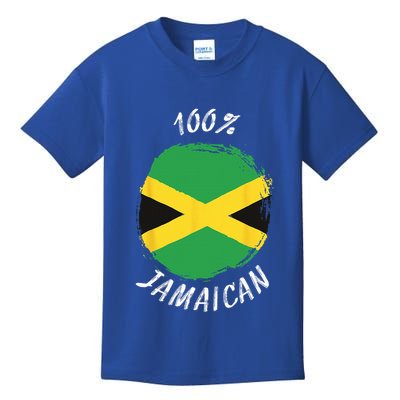 100 Jamaican Proud Jamaican Flag Jamaica Kids T-Shirt