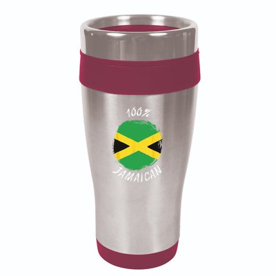 100 Jamaican Proud Jamaican Flag Jamaica 16oz Travel Tumbler
