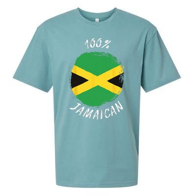 100 Jamaican Proud Jamaican Flag Jamaica Sueded Cloud Jersey T-Shirt