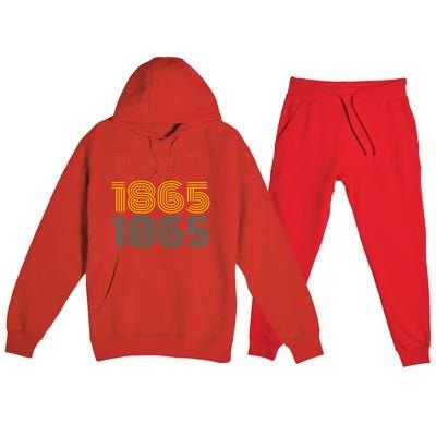 1865 Junenth Retro Design Embrace Freedom And Heritage Gift Premium Hooded Sweatsuit Set