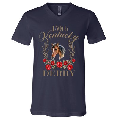 150 Ky Derby Horse Racing Derby Day V-Neck T-Shirt