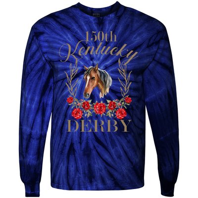 150 Ky Derby Horse Racing Derby Day Tie-Dye Long Sleeve Shirt