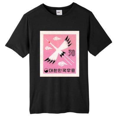 1960 Korea Red Crowned Crane Postage Stamp Tall Fusion ChromaSoft Performance T-Shirt