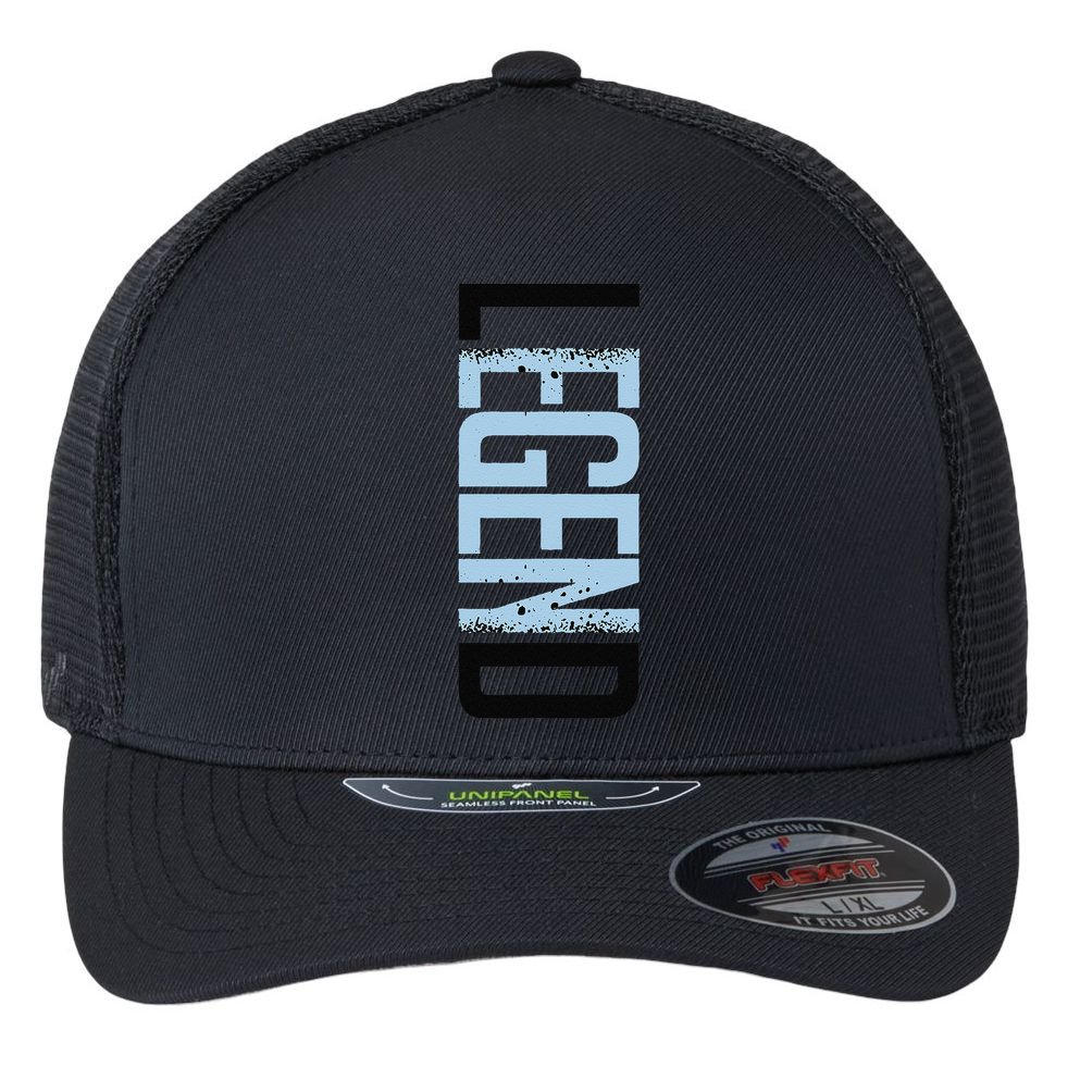 11 Legend Blue White Black 2024 Gift Flexfit Unipanel Trucker Cap