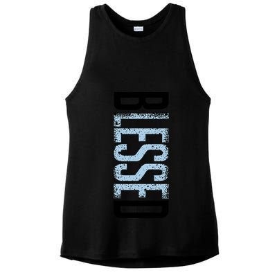 11 Legend Blue White Black 2024 Ladies PosiCharge Tri-Blend Wicking Tank