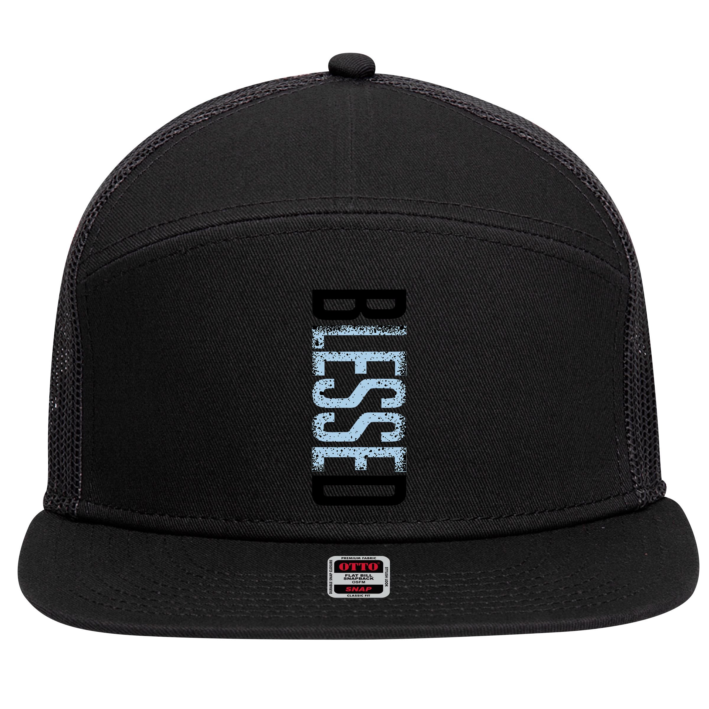 11 Legend Blue White Black 2024 7 Panel Mesh Trucker Snapback Hat