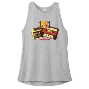 1981 Limited Edition Birthday Gift Ladies PosiCharge Tri-Blend Wicking Tank