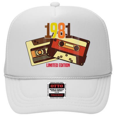 1981 Limited Edition Birthday Gift High Crown Mesh Back Trucker Hat