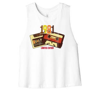 1981 Limited Edition Birthday Gift Women's Racerback Cropped Tank