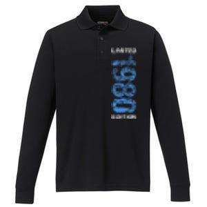 1980 Limited Edition 43th Birthday Born 1980 Performance Long Sleeve Polo