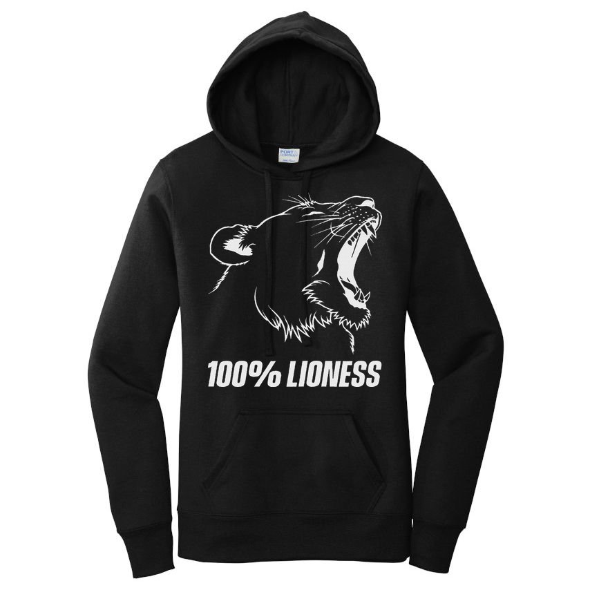 100 Lioness Gym Motivation Funny Inspiration Lion Women's Pullover Hoodie
