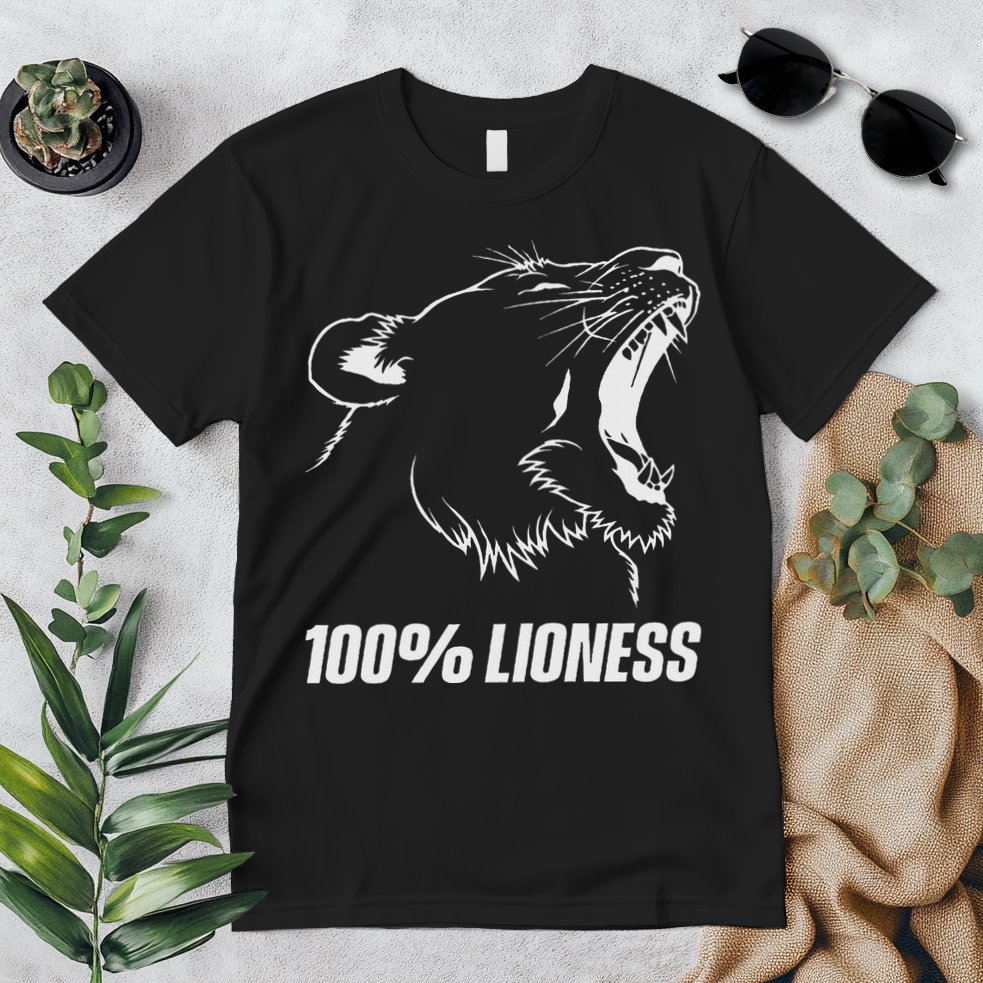 100 Lioness Gym Motivation Funny Inspiration Lion Premium T-Shirt