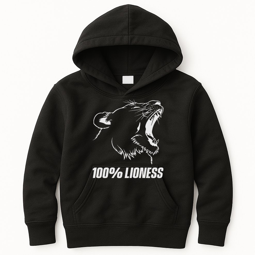 100 Lioness Gym Motivation Funny Inspiration Lion Kids Hoodie