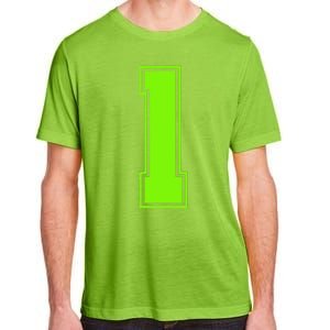 1 Lucky Number Bright Green Sports Birthday Jersey Adult ChromaSoft Performance T-Shirt