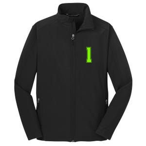 1 Lucky Number Bright Green Sports Birthday Jersey Core Soft Shell Jacket