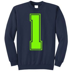 1 Lucky Number Bright Green Sports Birthday Jersey Sweatshirt