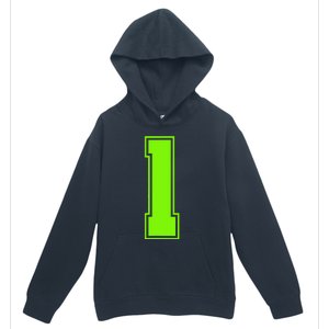 1 Lucky Number Bright Green Sports Birthday Jersey Urban Pullover Hoodie