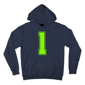 1 Lucky Number Bright Green Sports Birthday Jersey Tall Hoodie