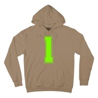 1 Lucky Number Bright Green Sports Birthday Jersey Hoodie