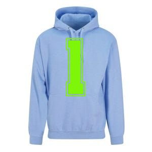 1 Lucky Number Bright Green Sports Birthday Jersey Unisex Surf Hoodie