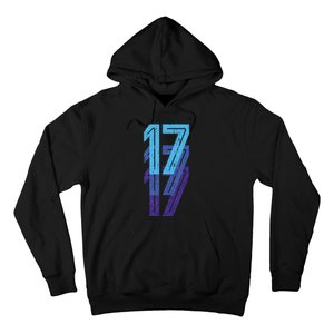 17 Lucky Number 17th Year Birthday Age Sports Team Hoodie